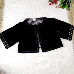 Collection XIIX LTD Womens Black Velvet Crop Top